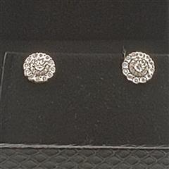 Gold-Diamond Earrings DIAMOND 23 Diamonds .023 Carat T.W. 14K White Gold 1.8g